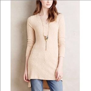 NWOT Anthropologie Ribbed High Low Long Sleeve